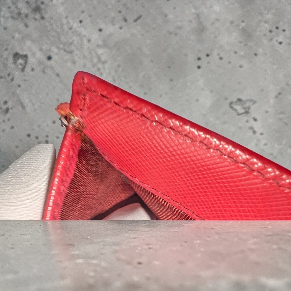 PRADA Milano Red Saffiano Leather Wallet - Picture 12 of 13